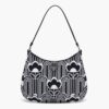 Prada Women Prada Cleo Jacquard Knit and Leather Bag