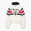Prada Women Sporty Soul Cashmere Down Jacket-White 7 Prada Women Sporty Soul Cashmere Down Jacket-White