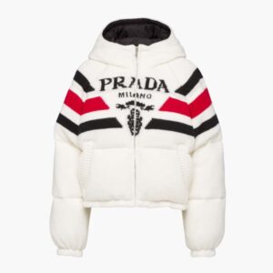 Prada Women Sporty Soul Cashmere Down Jacket-White