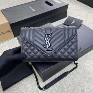 Saint Laurent YSL Women Envelope Small Bag in Mix Matelasse Grain