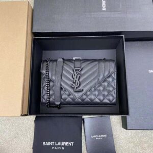 Saint Laurent YSL Women Envelope Small Bag in Mix Matelasse Grain