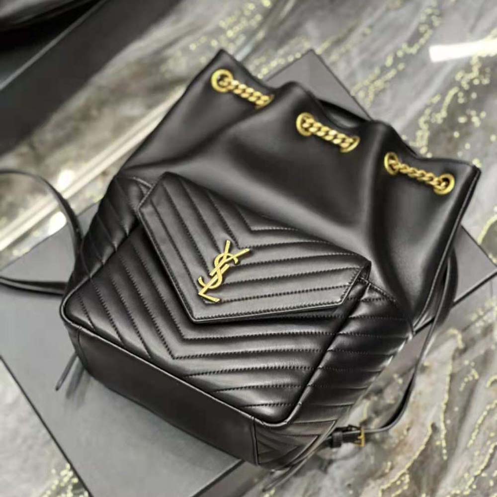 joe mini ysl lambskin backpack Saint Laurent Matelasse (SHF-21520) SAINT LAURENTs Joe backpack is crafted from supple black leather with signature chevron quilting and topped with the YSL monogram Saint Laurent Joe Mini Ysl
