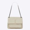 Saint Laurent YSL Women Niki Medium in Boucle Tweed and Smooth Leather-White