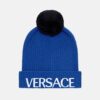 Versace Women Logo Wool Cap Crafted From Plush