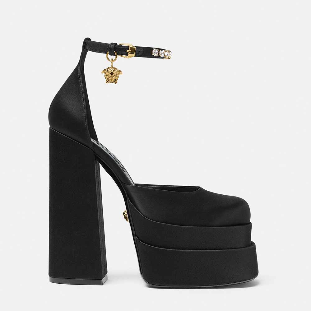 Versace Women Medusa Aevitas Platform Pumps-Black