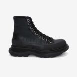 Alexander Mcqueen Women Tread Slick Boot Black Polyfaille Lace-up Boot