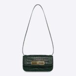 Balenciaga Women Gossip Small Bag in Extra Supple Crocodile Embossed Calfskin in Forest Green