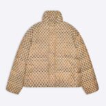 Balenciaga Men Hacker BB Puffer in Beige and Brown Canvas Jacquard