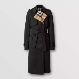 Black burberry trench top coat women's