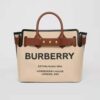 Burberry Women Horseferry Soft Cotton Canvas Belt Tote Bag