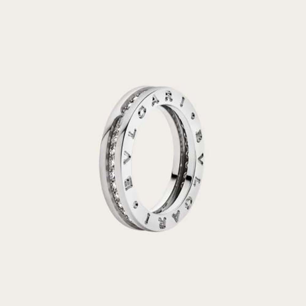 Bvlgari Women B.zero1 One-Band Ring in 18 KT White Gold Set with Pave ...