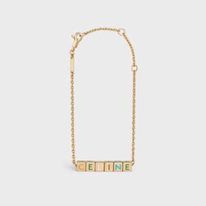 Celine Women Color Bracelet in Brass with Gold Finish and Enamel