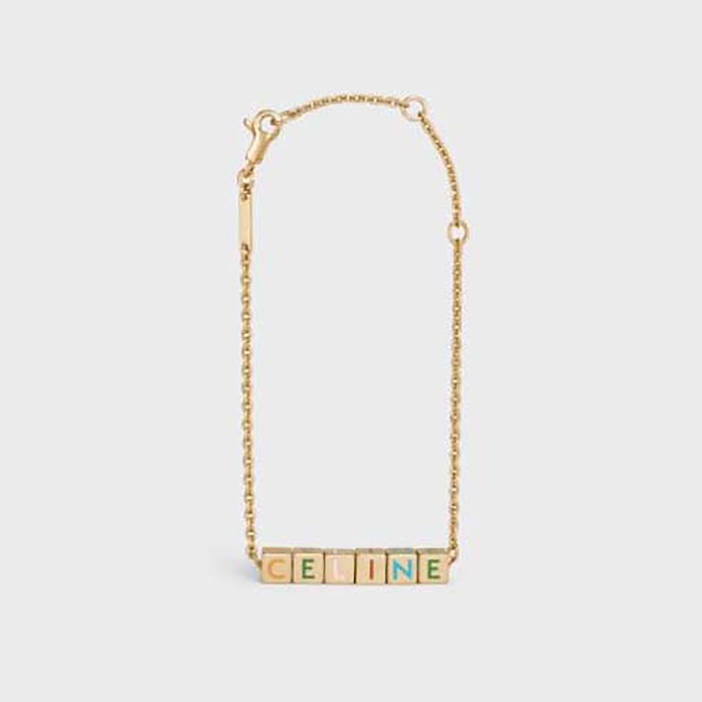 Cœur Celine Charms Bracelet in Brass with Gold Finish and Resin Pearl - White / Gold Colour - for Women