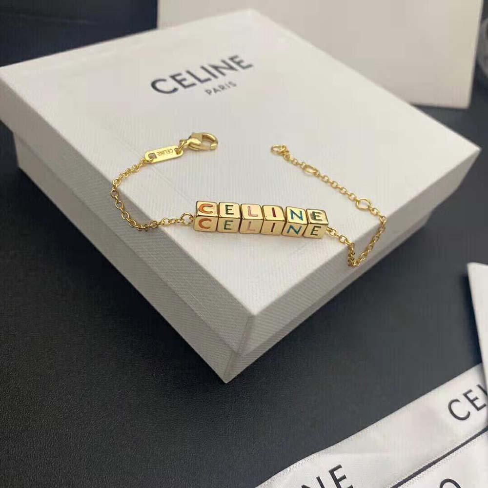 Cœur Celine Charms Bracelet in Brass with Gold Finish and Resin Pearl - White / Gold Colour - for Women