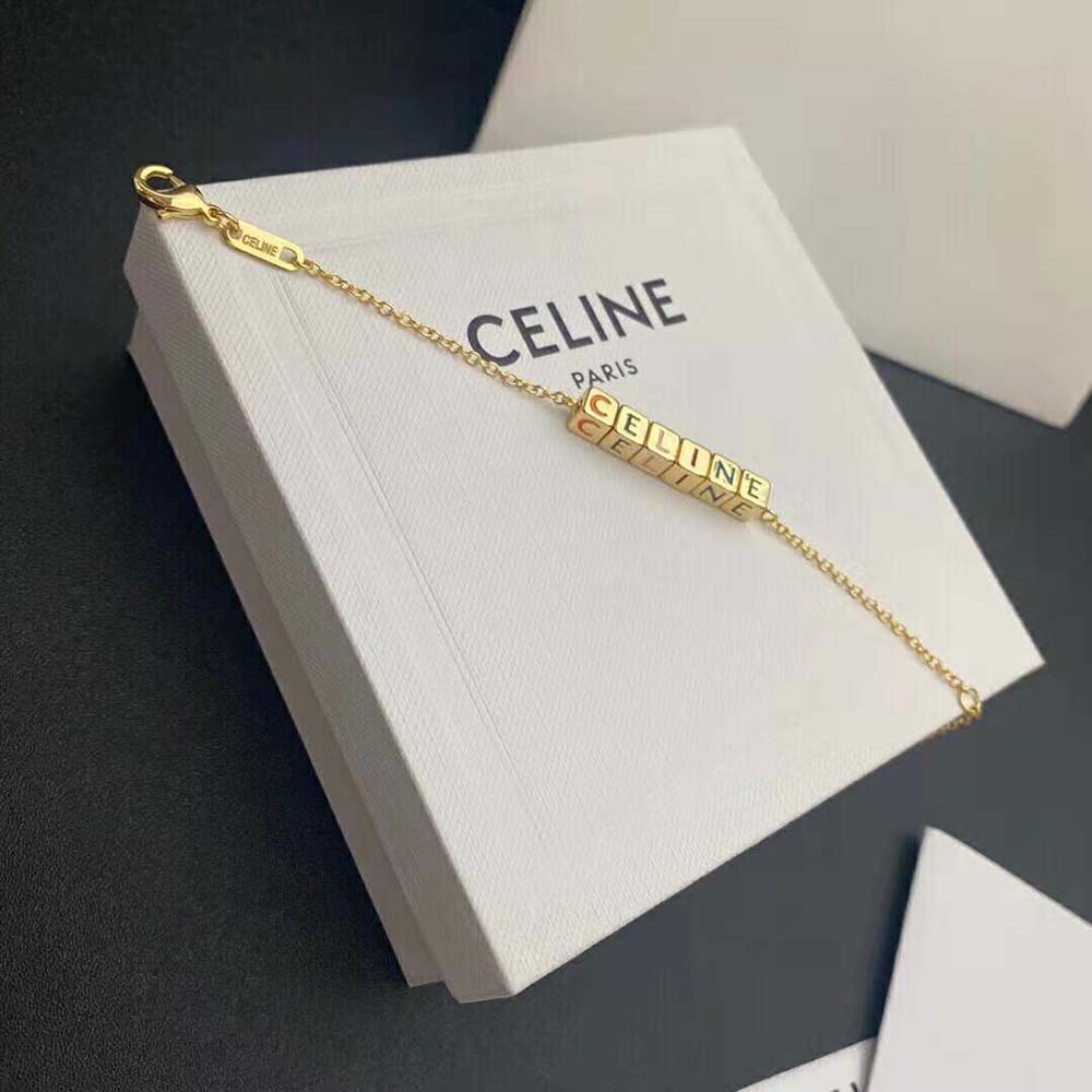 Cœur Celine Charms Bracelet in Brass with Gold Finish and Resin Pearl - White / Gold Colour - for Women