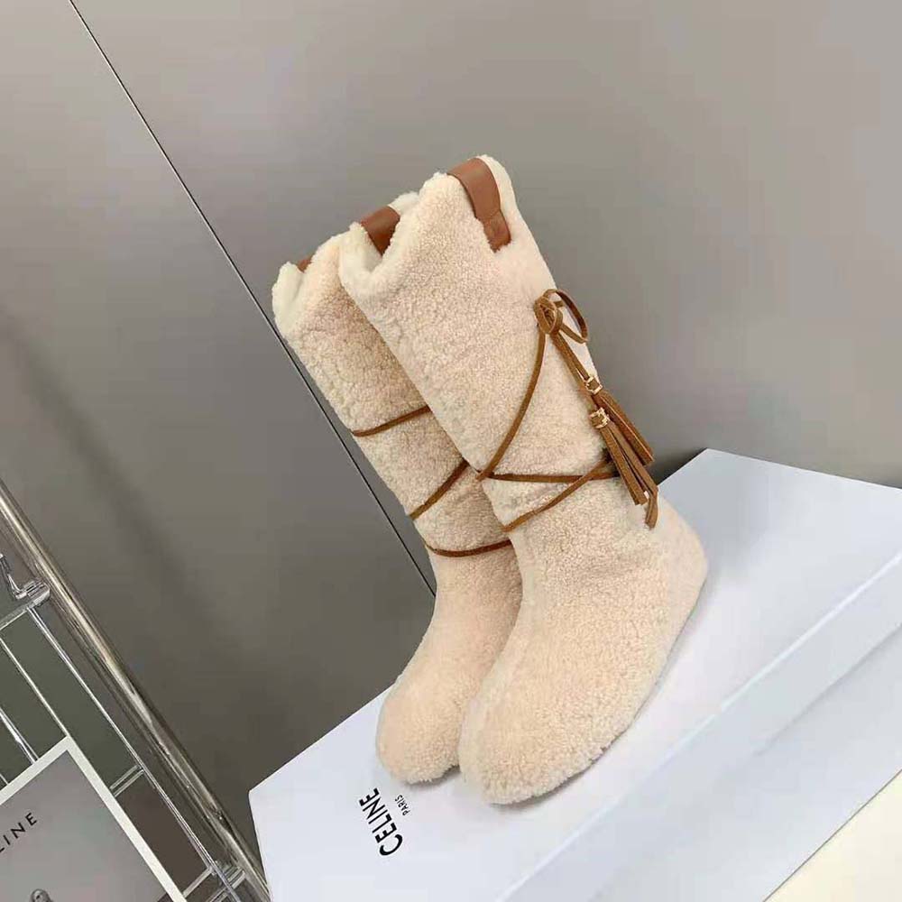 Celine shearling outlet boots