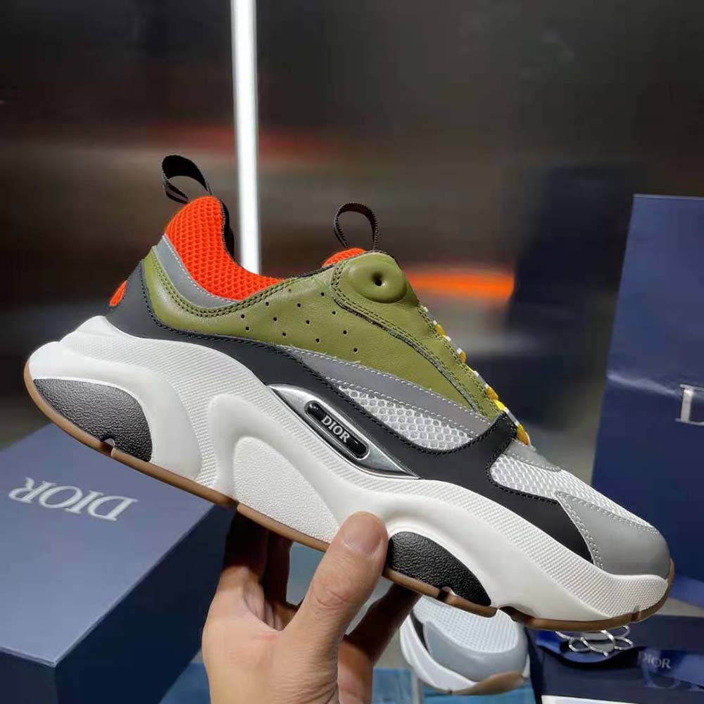 Dior B22 sneakers for men in khaki/orange