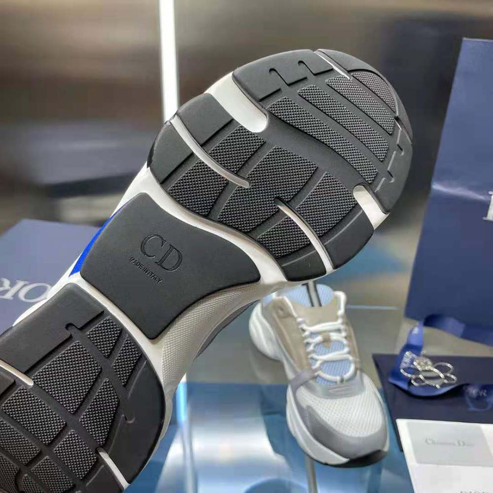 Silver Dior Mens B22 Dior B22 White Sneakers For Men