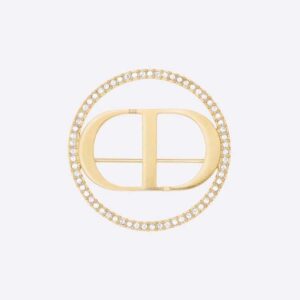 Dior Women 30 Montaigne Brooch Gold-Finish Metal and White Crystals