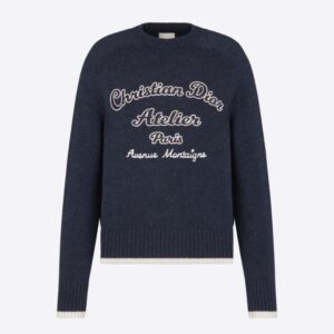 Dior Women Christian Dior Atelier Sweater Blue Wool Jersey