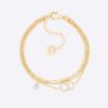 Dior Women Clair D Lune Bracelet Gold-Finish Metal and White Crystals