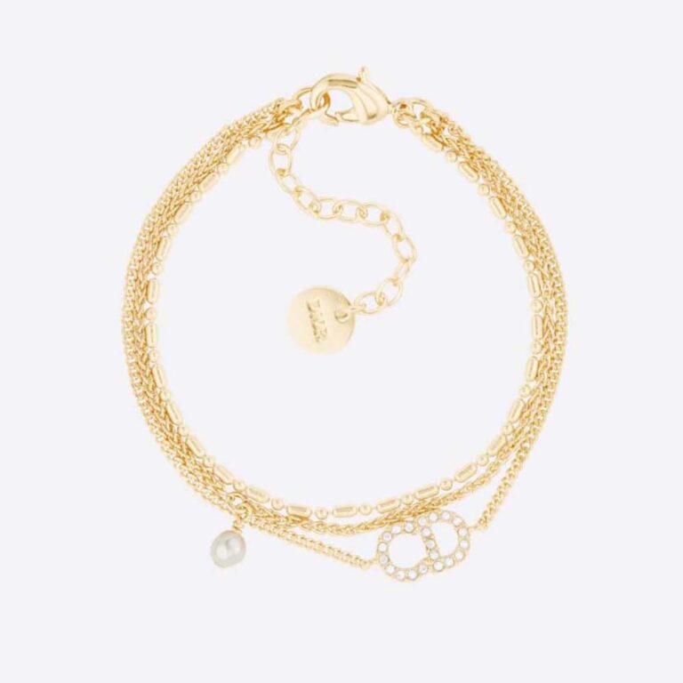 Dior Women Clair D Lune Necklace Gold-Finish Metal and White Crystals