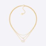 Dior Women Clair D Lune Necklace Gold-Finish Metal and White Crystals