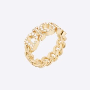 Dio(r)evolution Ring Gold-Finish Metal and White Crystals