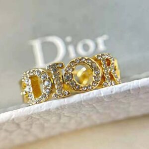 Dio(r)evolution Ring Gold-Finish Metal and White Crystals