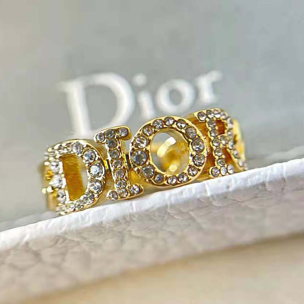 Dio(r)evolution Ring Silver-Finish Metal with White Crystals