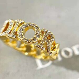 Dio(r)evolution Ring Gold-Finish Metal and White Crystals