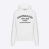 Dior Women Oversized 'Christian Dior Atelier' Hooded Sweatshirt White Cotton Fleece