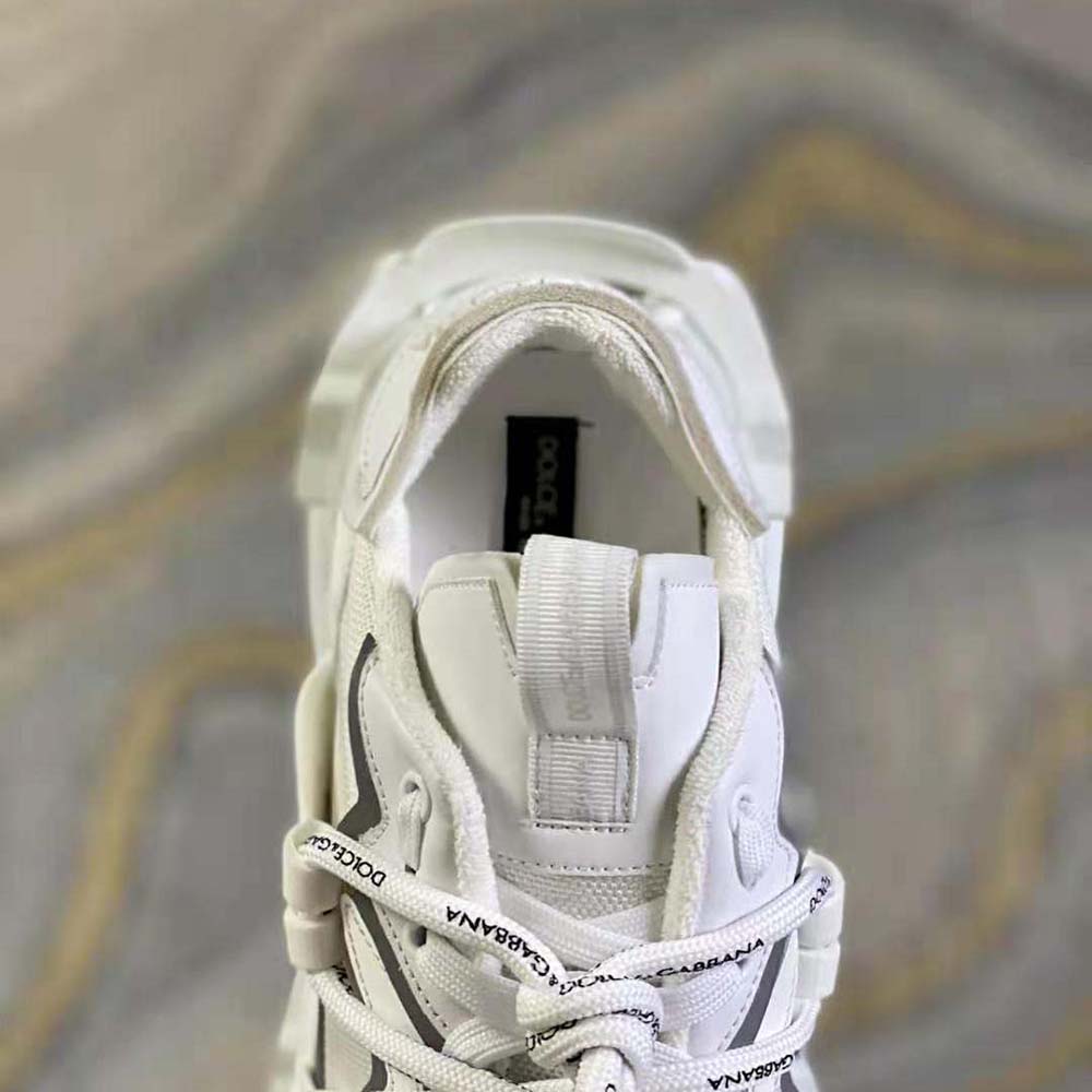 Dolce Gabbana D&G Unisex Mixed-Materials Space Sneakers-White 8 Dolce Gabbana D&G Unisex Mixed-Materials Space Sneakers-White - Image 8