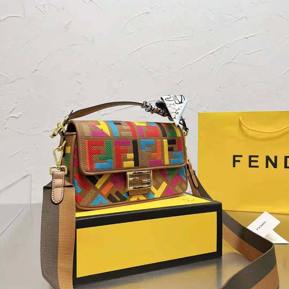 Bolsa Fendi Baguette FF Multicolorida