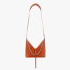 Givenchy Women Small Cut Out Bag in Crocodile Effect Leather with Chain-Brown