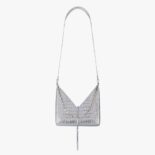 Givenchy Women Small Cut Out Bag in Crocodile Effect Leather with Chain-Silver