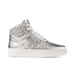 Jimmy Choo Women Hawaii Hi Top/F Silver Metallic Nappa High-Top Trainers