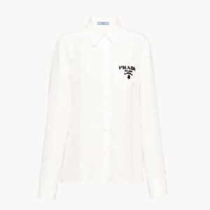 Prada Women Embroidered Poplin Blouse