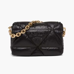 Prada Women Padded Nappa Leather Shoulder Bag-black