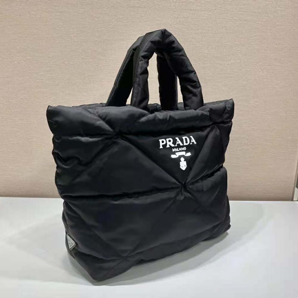 Re Nylon Small Tote Bag in Black - Prada