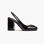 Prada Women Patent Leather Sling-Back Pumps-Black