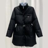 Prada Women Re-Nylon Gabardine Down Coat-Black