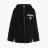 Prada Women Reversible Gabardine and Shearling Jacket-Black