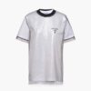 Prada Women Sequin-Embroidered Tulle and Jersey T-shirt-Black