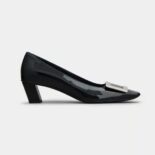 Roger Vivier Women Belle Vivier Metal Buckle Pumps in Patent Leathe