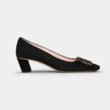 Roger Vivier Women Belle Vivier Turtle Buckle Pumps in Suede
