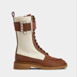 Roger Vivier Women Viv' Rangers Strass Buckle Boots in Fabrics