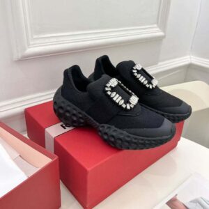Roger Vivier Women Viv Run Light Strass Buckle Sneakers in Fabrics