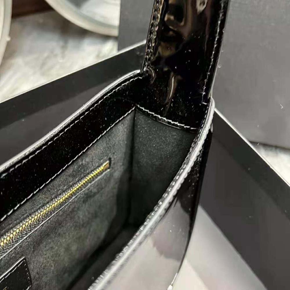 Saint Laurent YSL Women Le 5 A 7 Hobo Bag in Patent Leather-Black 10 Saint Laurent YSL Women Le 5 A 7 Hobo Bag in Patent Leather-Black - Image 10