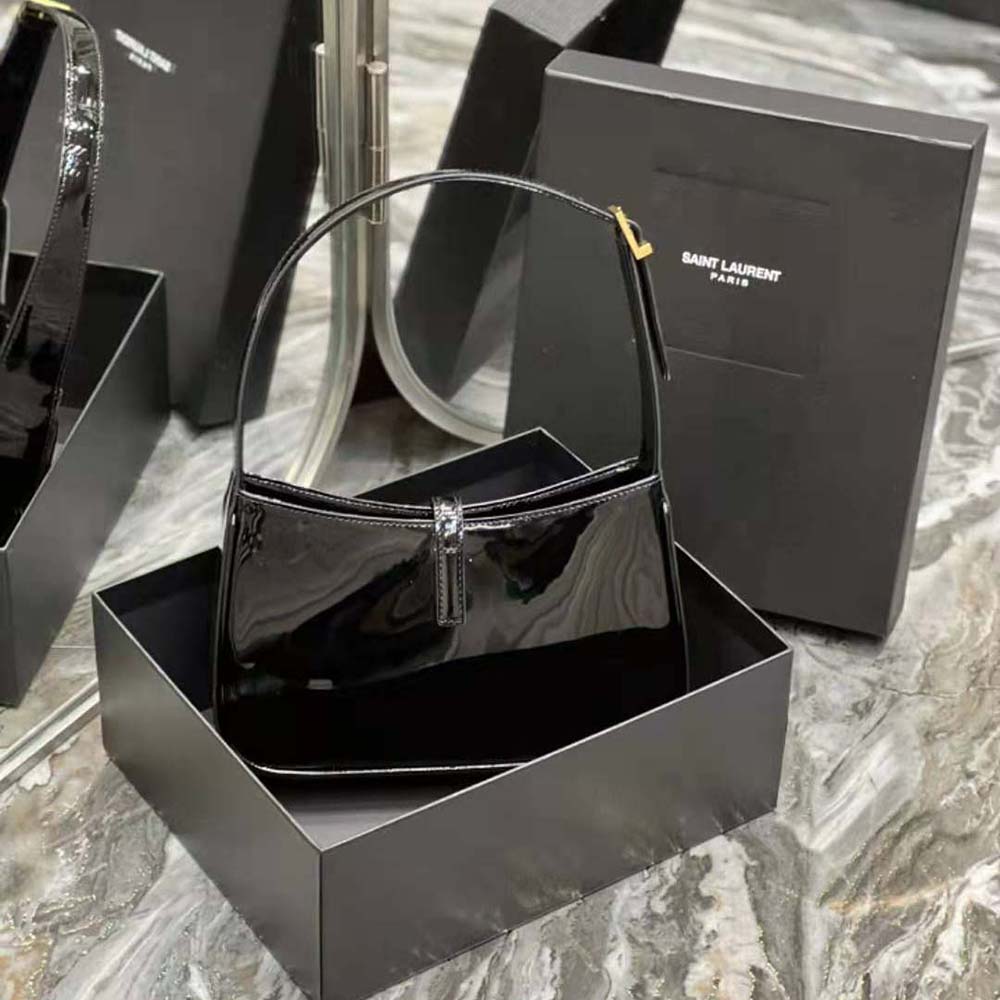 Saint Laurent YSL Women Le 5 A 7 Hobo Bag in Patent Leather-Black 5 Saint Laurent YSL Women Le 5 A 7 Hobo Bag in Patent Leather-Black - Image 5